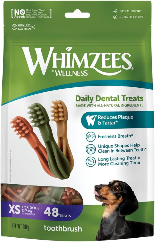 WHIMZEES Toothbrush Dental Dog Treats, Value Bag, Large (18-27kg Dogs), Natural Daily Dental Chews (Pack of 6)
