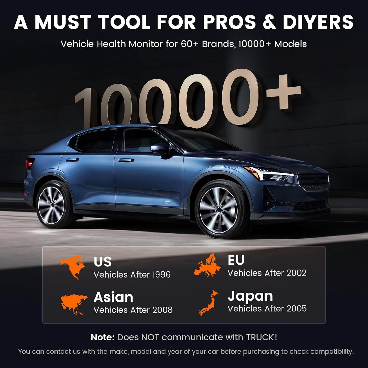 ANCEL FX2000 OBD2 Scanner ABS SRS Airbag Transmission Engine Car Scanner Diagnostic Tool, Automotive OBD II Fault Code Reader Check Warning Lights for All Vehicles, Free Lifetime Upgrade