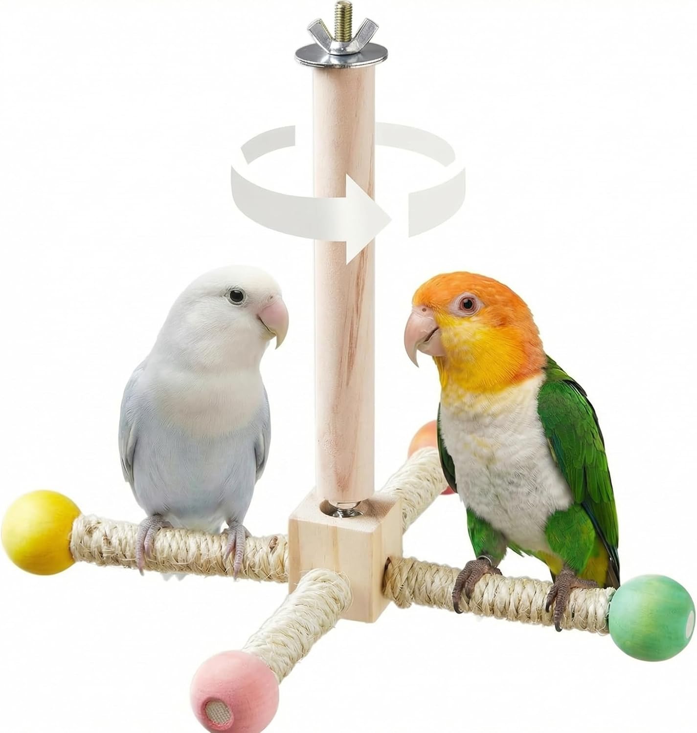 Bird Stand Perch Toy, Interactive Spinning Parakeet Toys