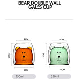 High borosilicate creative glass bear double layer