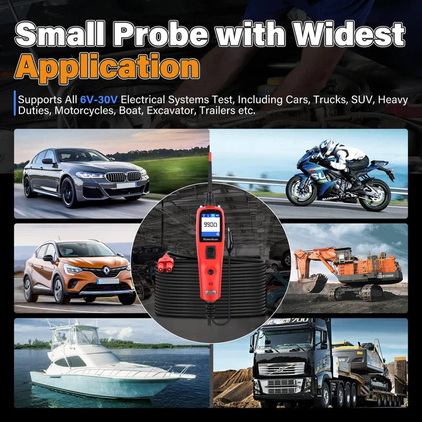 Autel PowerScan PS100 Automotive Circuit Tester, Universal 12V 24V Power Circuit Probe Tool