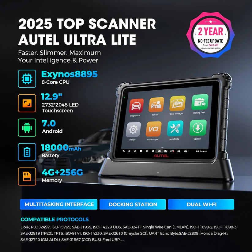 Autel MaxiCom Ultra Lite Scanner With 2 years of free updates + Autel MV480 for free