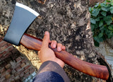 High Quality Industrial Grade Carbon Steel Blade Wood Handle Hatchet Axe Hand Forged Outdoor Camping Tool with Protective Cover (Tomahawk Axe-69)