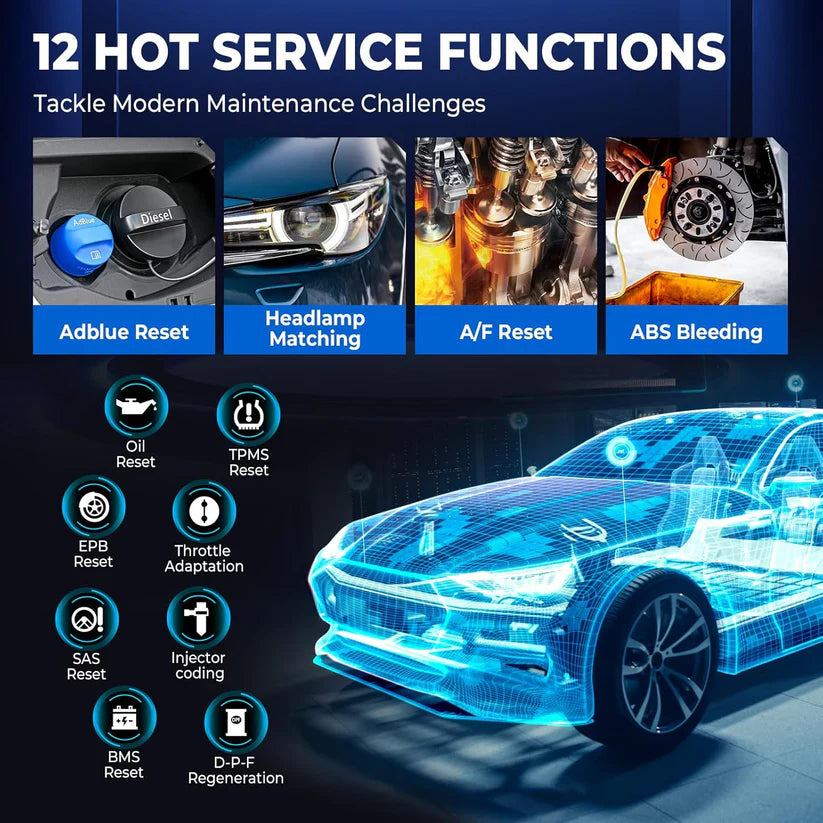 LAUNCH CRP129X V2.0, 12 Reset Services, Scan Tool for ABS, SRS, AT, Engine, FCA AutoAuth