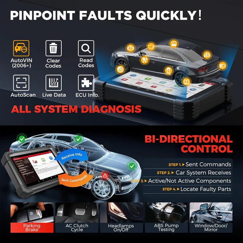 LAUNCH X431 PRO Dyno + Smartlink HD LITE all in one 12V + 24V car and truck tester with 8 inch tablet