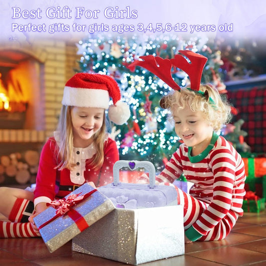 Kids Makeup Kit for Girl - 57PCS Kids Toys Make Up Set,Non Toxic & Washable Little Girls Toddler Toy,Princess Toys Play Makeup for Children Age 4-12 Years Old,Teen Christmas & Birthday Gifts (Purple)