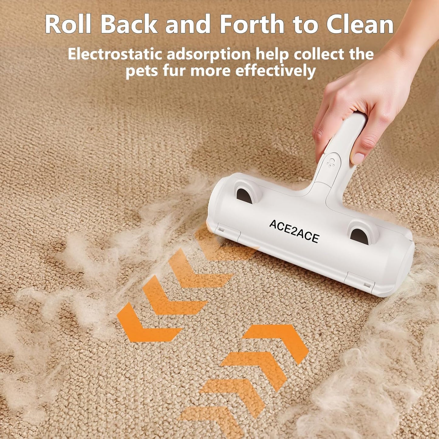 ACE2ACE Pet Hair Remover, Reusable Lint Roller for Pet Hair, Self-Cleaning Lint Remover Brush Built-in Dust Bin, Dog Hair Remover for Couch, Furniture, Carpet, Sofa and Bedding