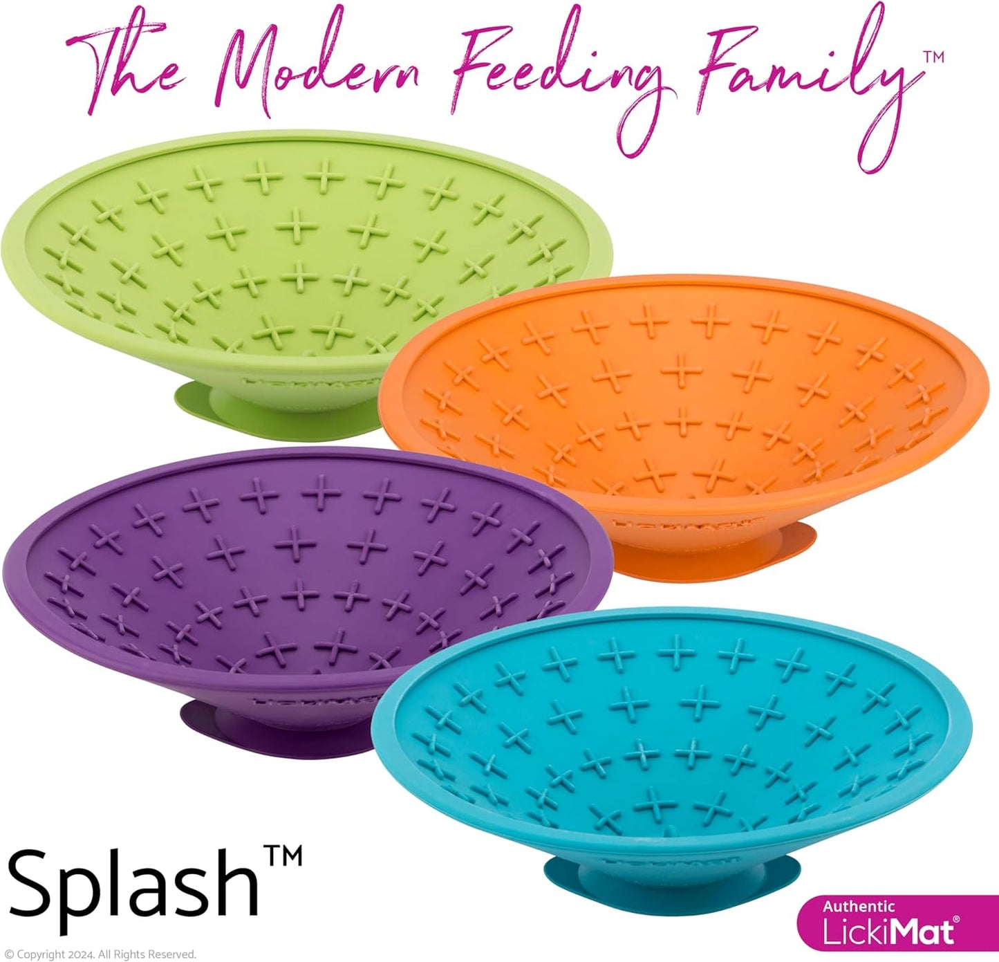 LickiMat Splash, Dog Slow Feeder Bowl for Boredom & Anxiety Reduction, Sticks to Smooth Surface; Perfect for Food, Treats, Yogurt, or Peanut Butter. Fun Alternative to a Slow Feed Dog Bowl, Green