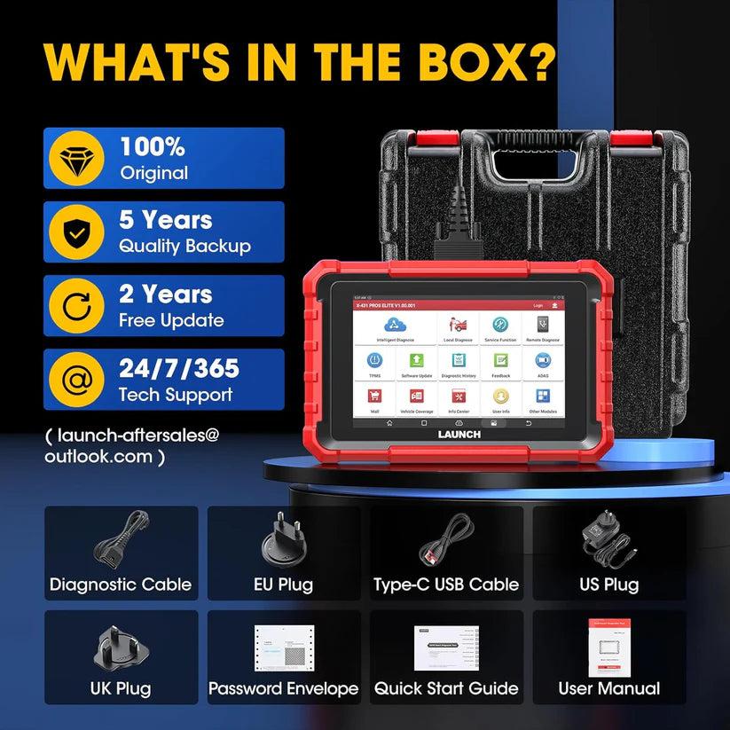 LAUNCH X431 PROS Elite Two-Way Scan Tool, 38+ Services, ECU Coding, Full System Diagnostic Scanner