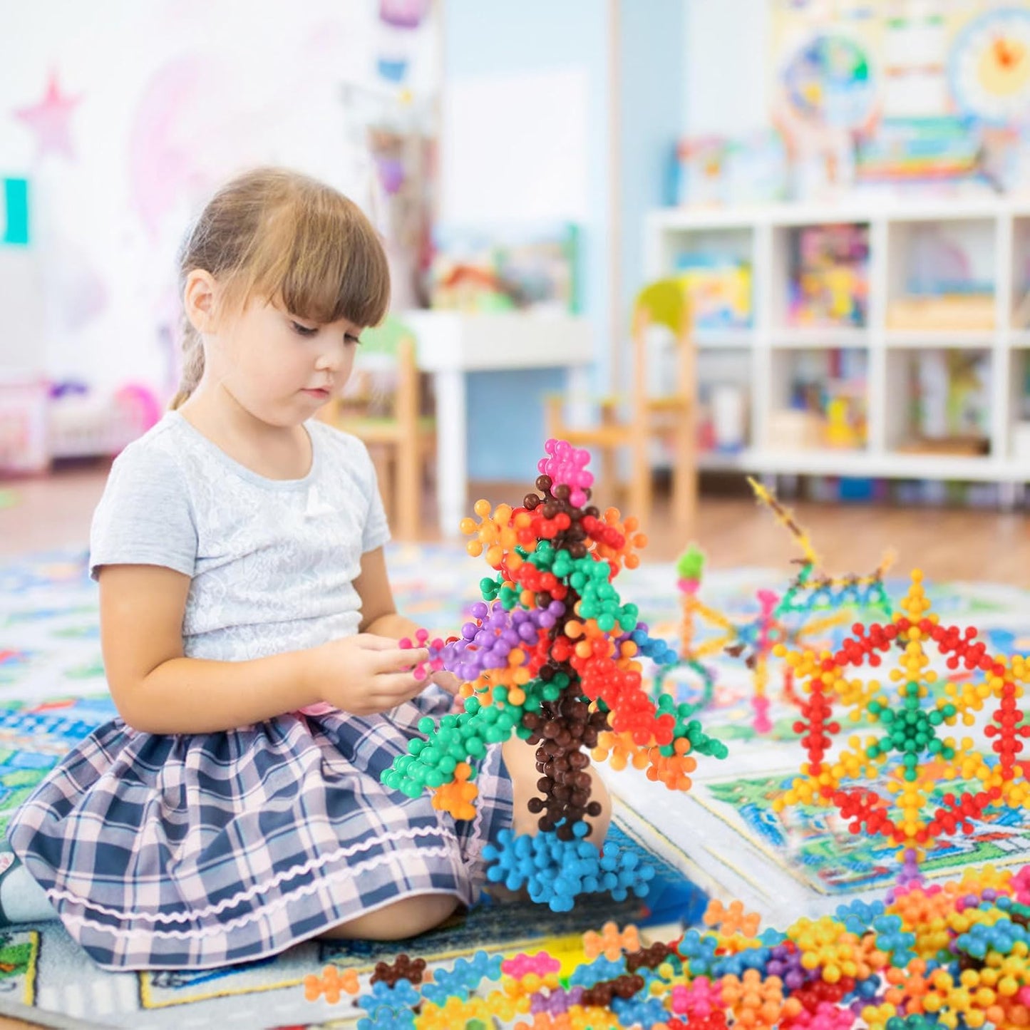 TOMYOU 200 Piece Building Blocks Kids STEM Educational Building Toys Discs Sets Interlocking Solid Plastic for Preschool Kids Aged 3+, Safe Material