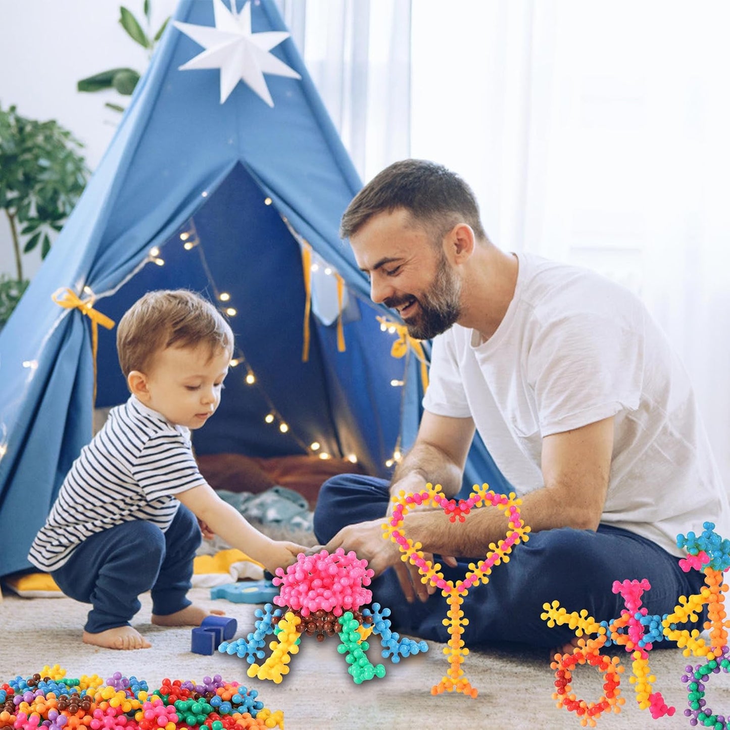 TOMYOU 200 Piece Building Blocks Kids STEM Educational Building Toys Discs Sets Interlocking Solid Plastic for Preschool Kids Aged 3+, Safe Material