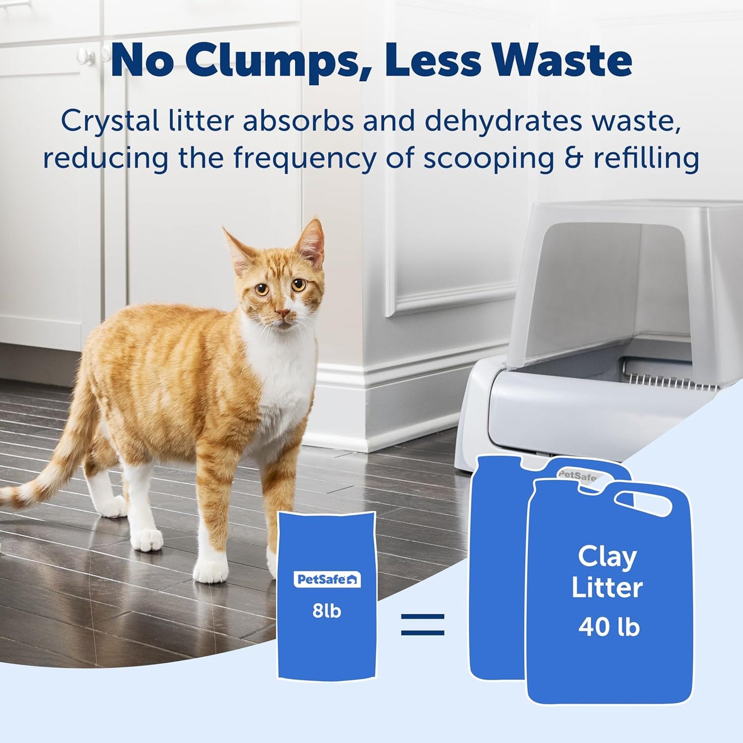 PetSafe ScoopFree Premium Fresh Scent Crystal Litter, Superior Odour Control, Absorbs 5X Better, Low Tracking for Less Mess, Lasts up to 2 Months, Lightly Scented (3.6 kg Bag)