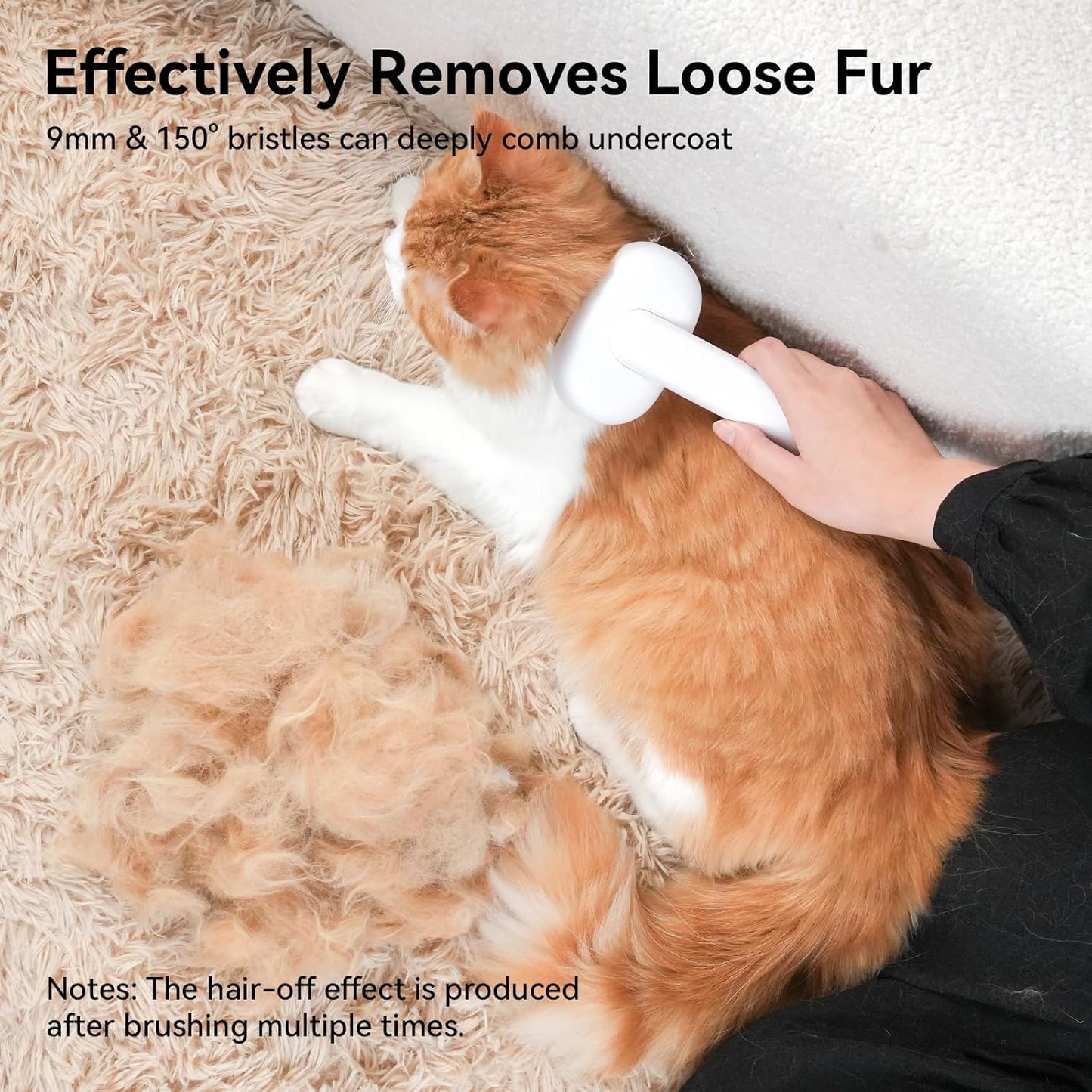 aumuca Cat Brush with Release Button, Cat Brushes for Indoor Cats Shedding, Cat Brush for Long or Short Haired Cats, Cat Grooming Brush Cat Comb for Kitten Rabbit Massage Removes Loose Fur, White