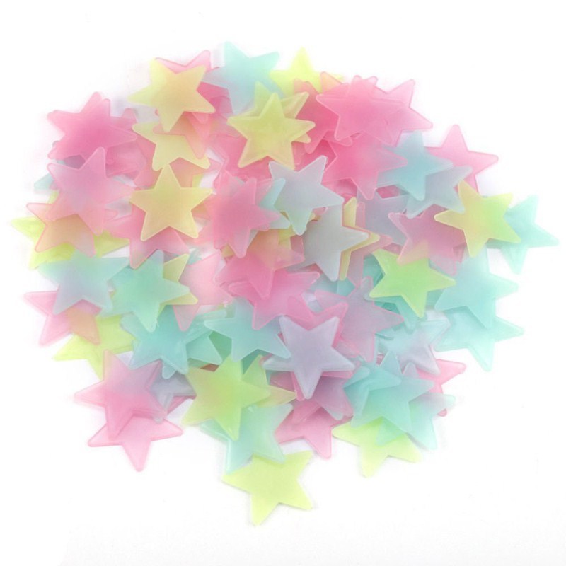 3Pcs 3d Three-dimensional Wall Stickers Decoration Starry Sky 3cm/100pcs Luminous Stars Stickers Three-dimensional Wall Stickers Fluorescent Stars Stickers