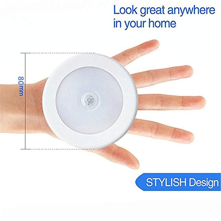 3Pcs  Round Sensor Light Smart Night Light LED Sensor Light Human Body Infrared Sensor Light LED Cabinet Light Wardrobe Light