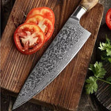 High Quality Custom Handmade Damascus Chef Knife Damascus Steel Chef and Kitchen Knife Set with Protected Cover (Chef Knife-23)