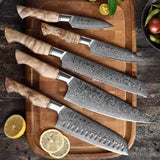 High Quality Custom Handmade Damascus Chef Knife Damascus Steel Chef and Kitchen Knife Set with Protected Cover (Chef Knife-23)