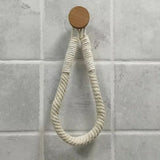 Nail-free Paper Towel Holders Rack Bathroom Towel Hook Toilet Paper Holder Towel Rack Beige Hemp Color