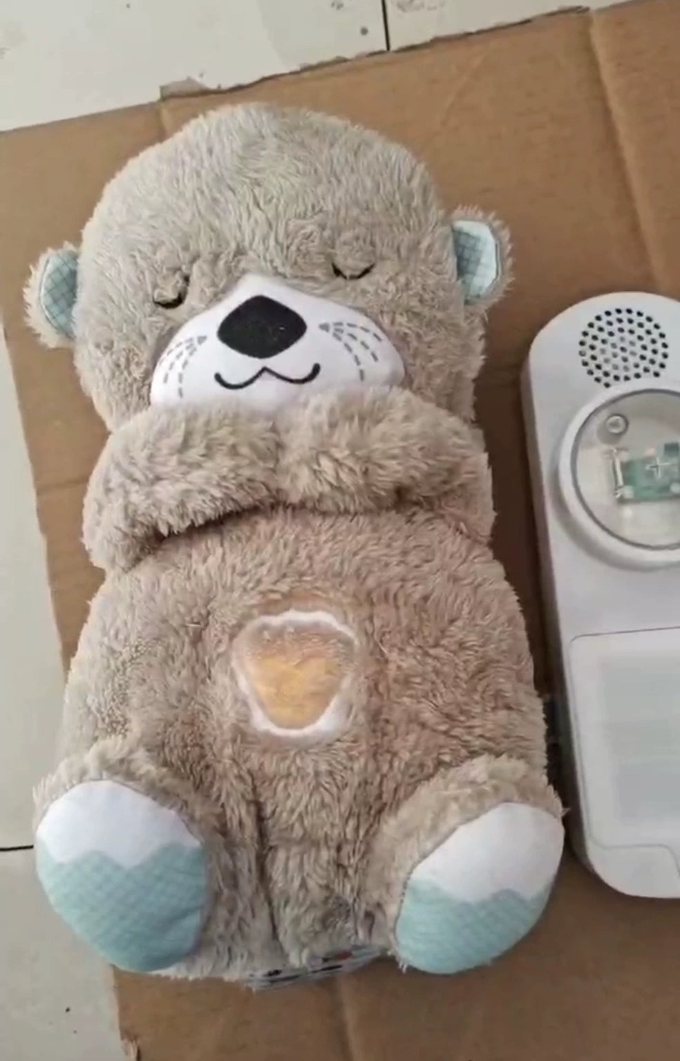 Breathing Luminous Otter Bear Plush Toy Soothing Baby Sleep Doll Cute Girl Gift Doll