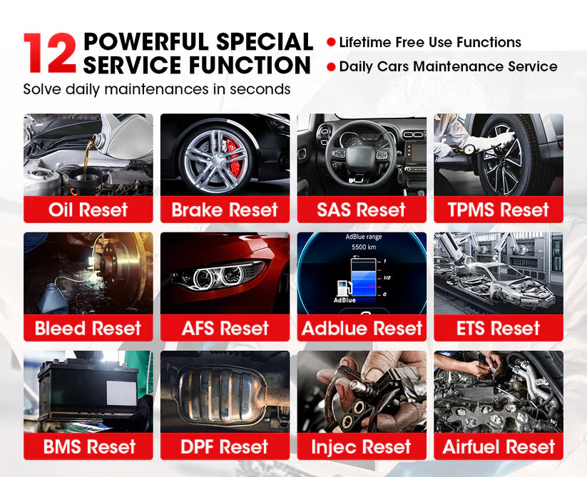 LAUNCH CRP129X V2.0, 12 Reset Services, Scan Tool for ABS, SRS, AT, Engine, FCA AutoAuth