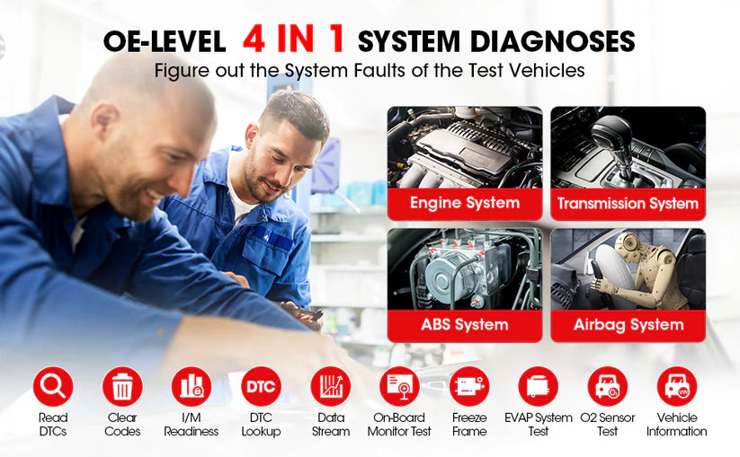 LAUNCH CRP129X V2.0, 12 Reset Services, Scan Tool for ABS, SRS, AT, Engine, FCA AutoAuth
