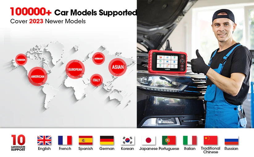 LAUNCH CRP129X V2.0, 12 Reset Services, Scan Tool for ABS, SRS, AT, Engine, FCA AutoAuth