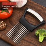 304 Stainless Steel Onion Needle Slicer Onion Insert Kitchen Tool Onion Fork Holder Meat Tenderizer Pine Needle