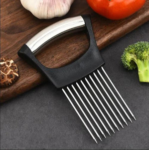 304 Stainless Steel Onion Needle Slicer Onion Insert Kitchen Tool Onion Fork Holder Meat Tenderizer Pine Needle