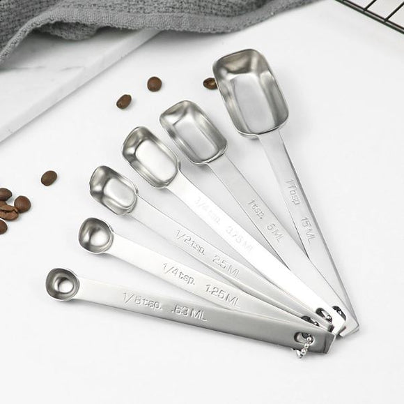 Stainless Steel Measuring Spoon Multi-size Seasoning Material Measuring Spoon Milk Powder Measuring Spoon Coffee Measuring Spoon Baking Scale