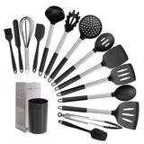 Household Shovel Spoon Spatula Handle Cover Stainless Steel Handle Cover Handle Silicone Kitchenware 15 Pieces Suit