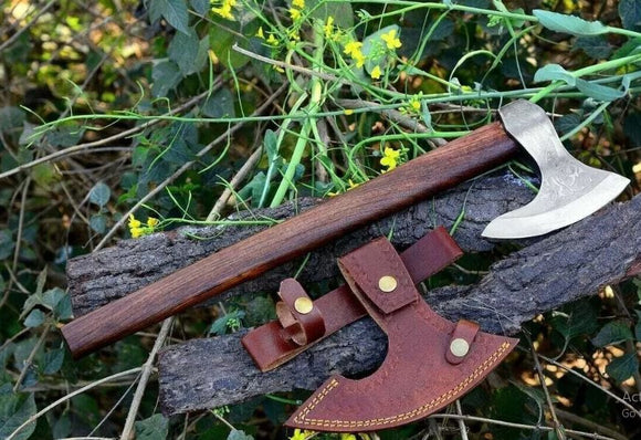 Handmade Carbon Steel Viking Axe For Hunting Hiking & Camping