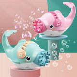 Children Cartoon Dolphin Bubble Gun Electric Bubble Blowing Machine Soapy Water Bubble Machine Outdoor Children's Toy Gift