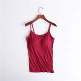 Women's Camisole Vest With Chest Cushion Without Steel Ring Cup One-piece Outer Wearing Underwear Yoga Sports T-shirt