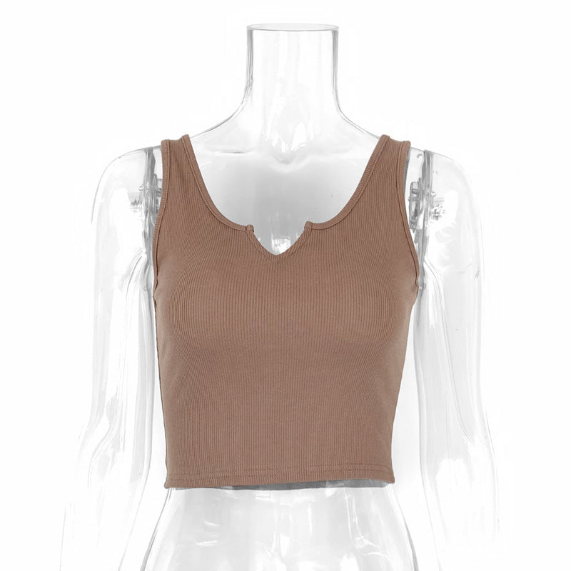 Women's Clothing Instagram Popular Hot Hot Girls Personality Slim-fit Inner Crop Camisole Vest