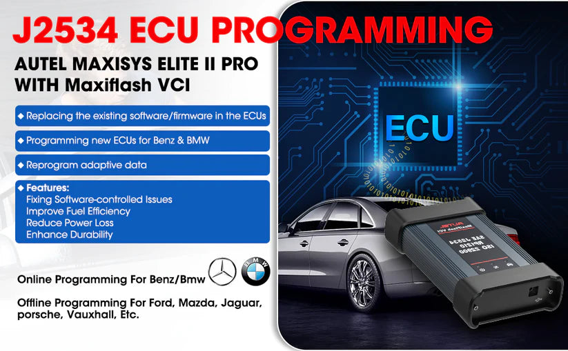 Autel Maxisys Elite II Pro, 2-year update, J2534 programming and coding, 40+ Hot Services