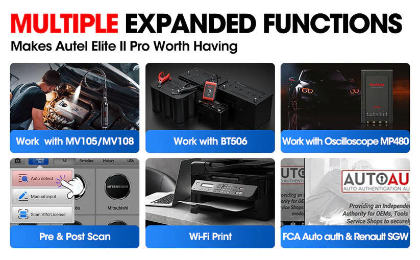 Autel Maxisys Elite II Pro, 2-year update, J2534 programming and coding, 40+ Hot Services