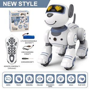 Funny RC Robot Electronic Dog Stunt Dog Voice Command Programmable Touch-sense Music Song Robot Dog for Children's Toys