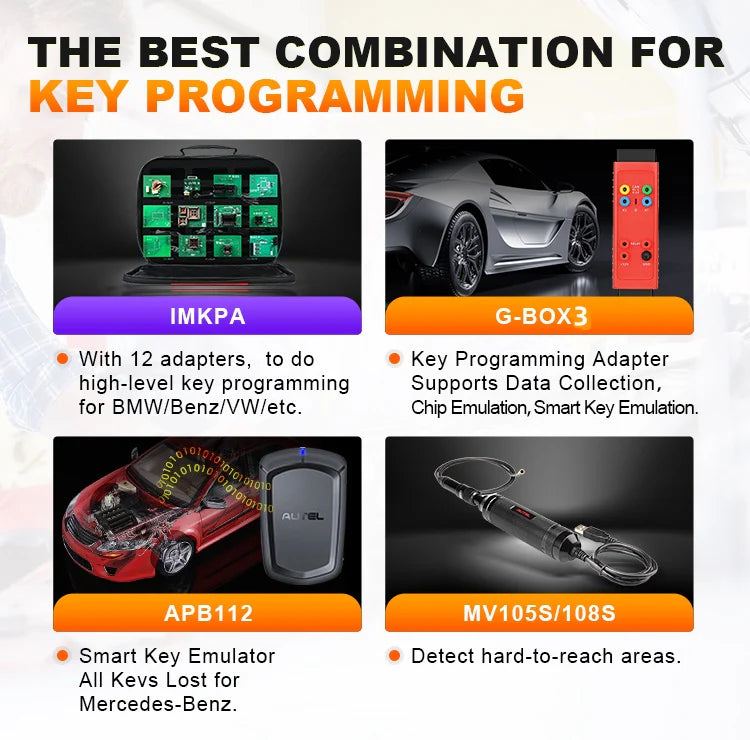 Autel MaxiIM IM608 II key programmer and car diagnostic tool with PB112, GBOX3, IMKPA, XP400PRO, J2534