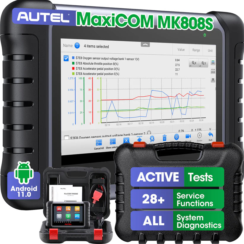 Autel MaxiCOM MK808S, Two-Way Tool, 28+ Services, Active Test, All System Diagnosis, Injector Coding, FCA Autoauth