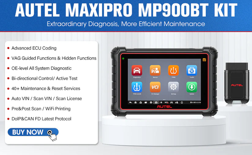Autel MaxiPRO MP900BT KIT Scanner + Autel PS100 or Autel MV105S for free