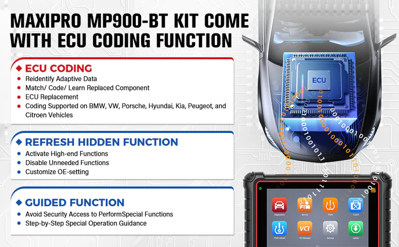 Autel MaxiPRO MP900BT KIT Scanner + Autel PS100 or Autel MV105S for free