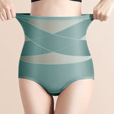 High-waisted Ice Silk Butt Lifting Tummy Control Pants Women's Silky Breathable Mulberry Silk Ladies Slimming Pants Bag