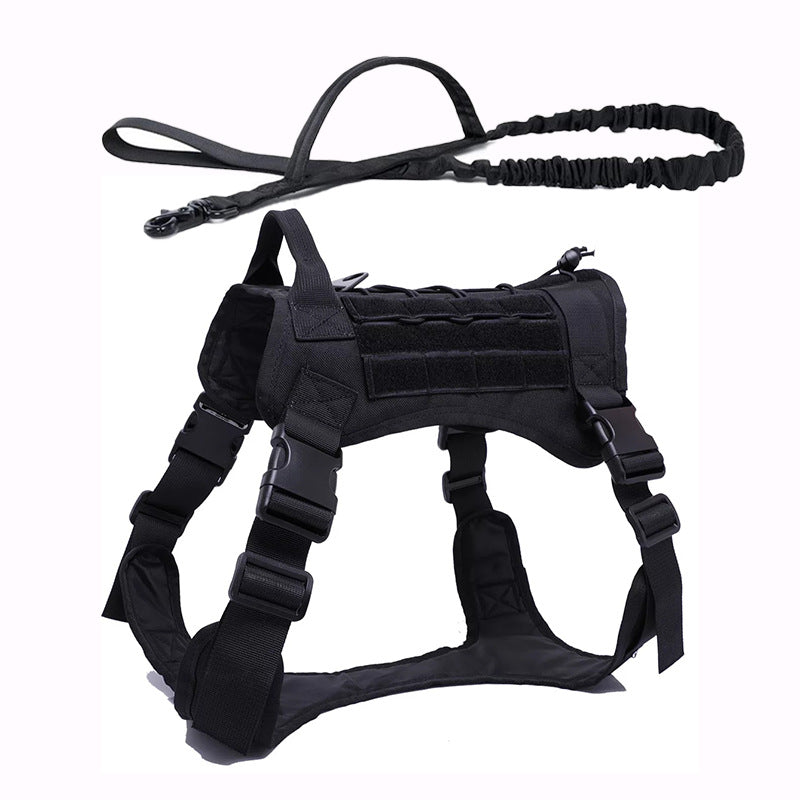Dog Vest Dog Clothes Outdoor Pet Clothes Traction Rope Set Military Dog Police Dog Training Vest Equipment