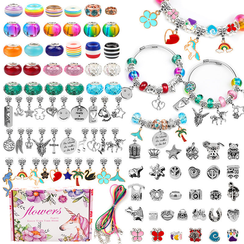 Children's DIY Bracelet Set Unicorn Cute Jewelry Panjia Beads  1.75cm Box Height