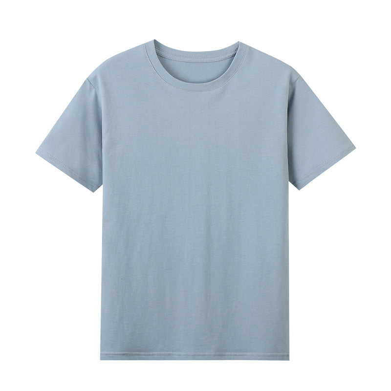 High-count Pure Cotton Short-sleeved Men's Bottoming Shirt 220g Solid Color 40-count Cultural Shirt Work Clothes White T Men