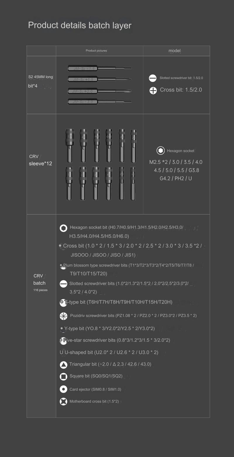 145-piece Screwdriver Set JM-8183 Mobile Phone Computer Game Console Repair Tool Combination Screwdriver Boxed