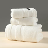 3Pcs Pure Cotton Gift Set Towel Absorbs Water And Does Not Shed Lint, Pure Cotton Plain Color Off-grade Adult Household Towel Bath Towel