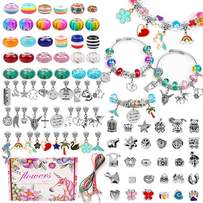 Children's DIY Bracelet Set Unicorn Cute Jewelry Panjia Beads  1.75cm Box Height
