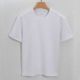 New High-end Double-sided Cotton T-shirt Men's Half Sleeve Heavy Cotton Thickened Round Neck Short Sleeve Men's T-shirt