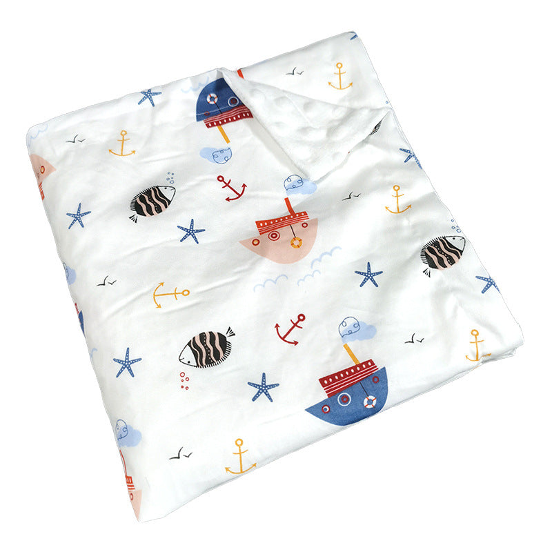 Twill Cotton Baby Bean Blanket Double Layer